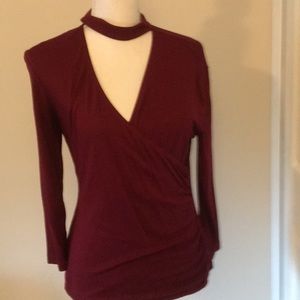 Burgundy suplice shirt